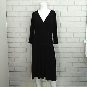 Nine West Black Ruched Sheath Dress. Size 10
